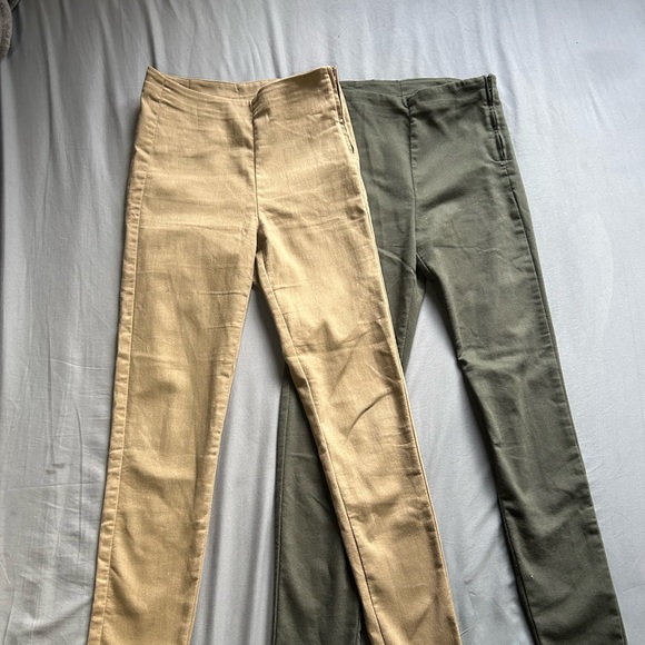Tan and Dark Green Pants - Picture 8 of 10